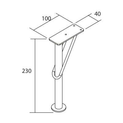 Satz 2 Füße DEVA WEIß Hauteur 230 mm