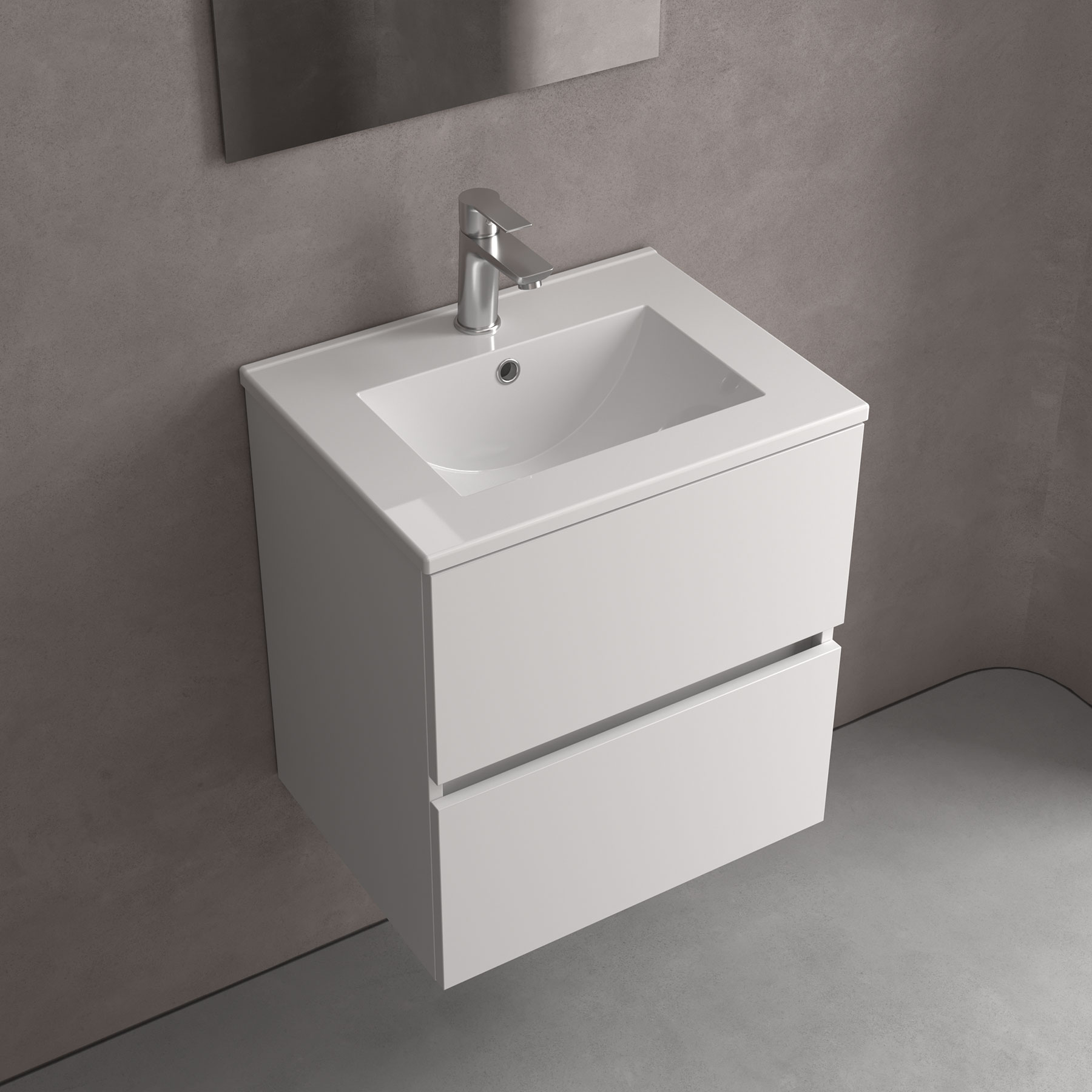Waschtisch Tiefe 40 IBERIA 510 PORZELLAN WEIß 510 x 20 x 395 mm