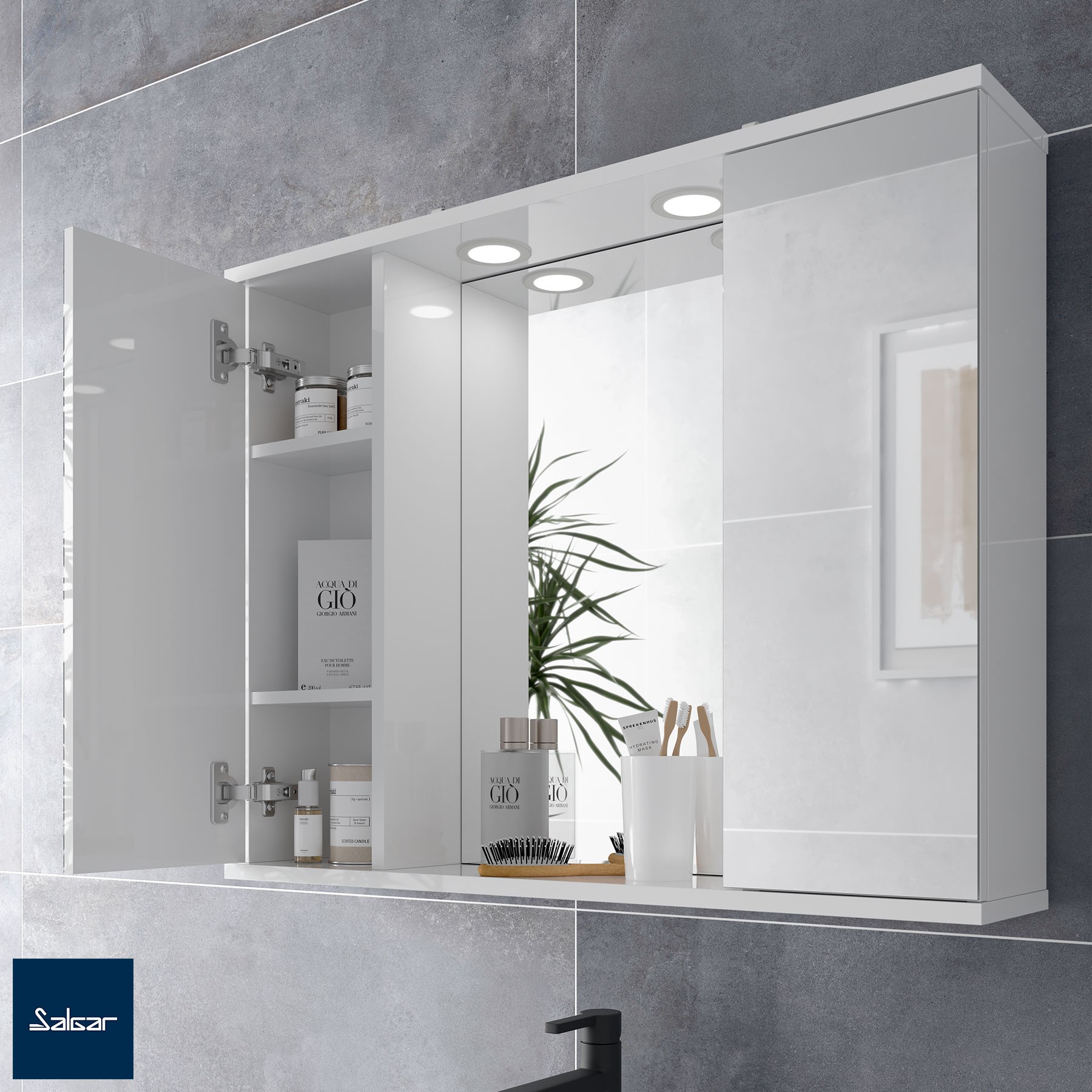 Spiegelschrank LOIRA 800 2 Glastüren