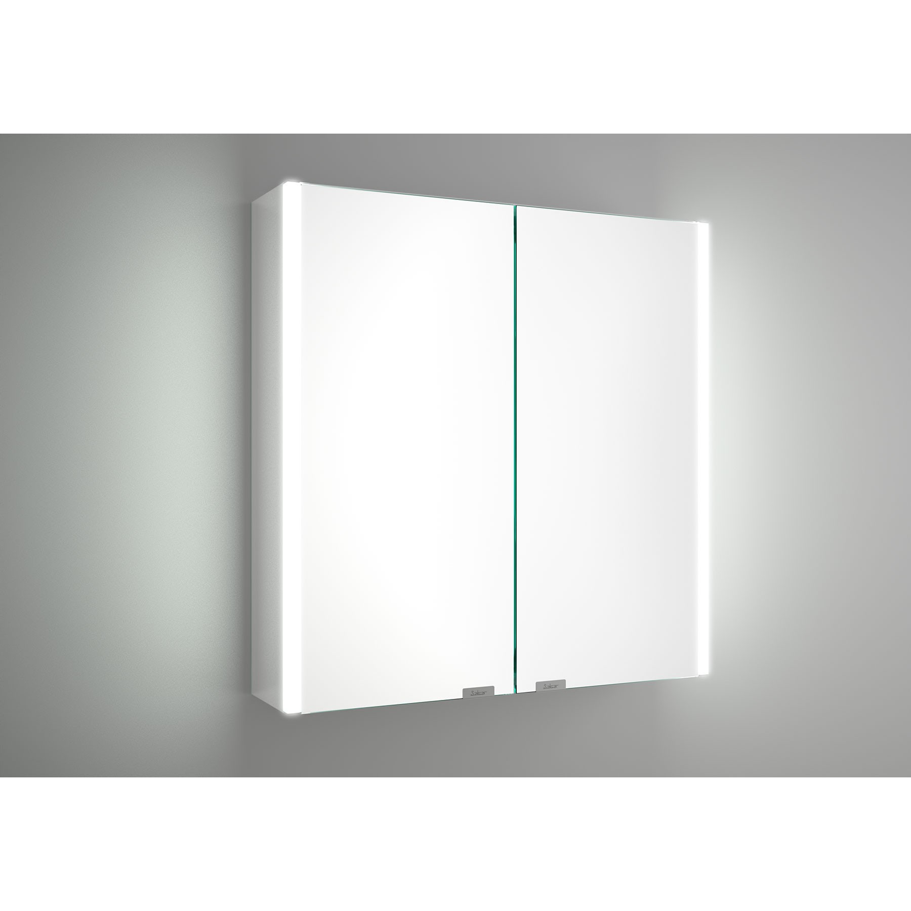 Spiegelschrank ALLIANCE 600 2 Spiegeltüren doppelt verspiegelt inkl. Schalter und Steckdose und mit seitlichem LED-Licht(22W) 630 x 650 x 150 mm