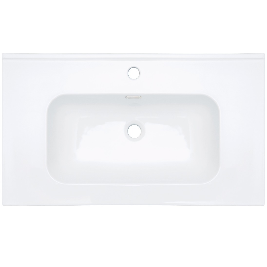 Tubo - Keramikwaschbecken, Einbau, mit Armaturenbank - 80 cm