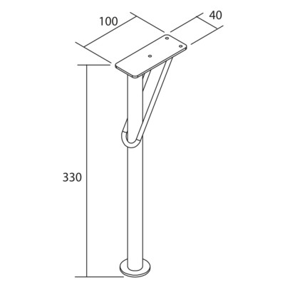 Satz 2 Füße DEVA SCHWARZ Hauteur 330 mm
