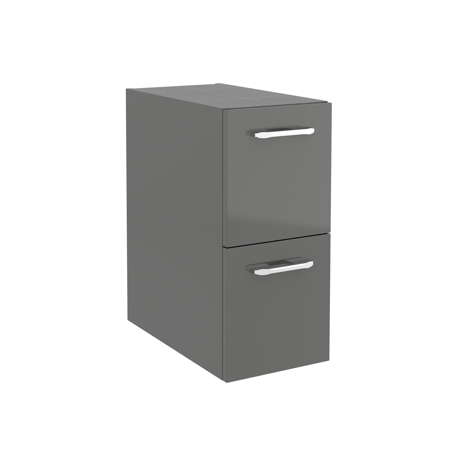 Schrankelement FUSSION CHROME 250 2 Schubladen  GRAU GLÄNZEND 250 x 540 x 450 mm