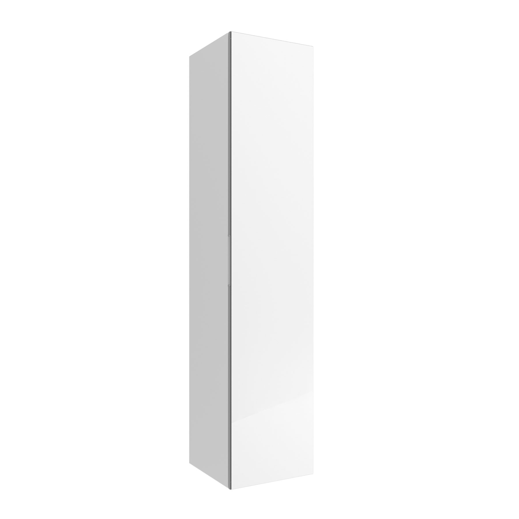 Hochschrank wandhängend ALLIANCE 1 Spiegeltür links/rechts mit softeinzung WHITE COTTON 350 x 1600 x 349 mm