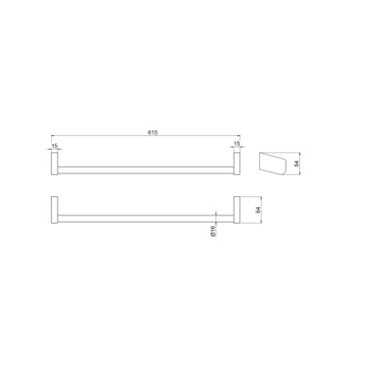 Stange 60 M ALPHA 615 x 64 x 54 mm