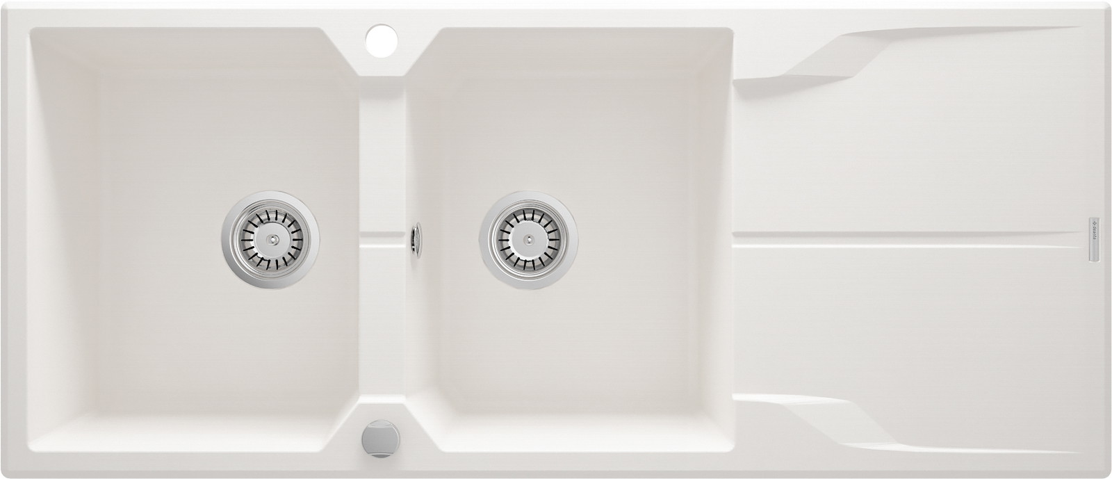 Andante - Granitspülbecken, 2-Becken mit Abtropffläche