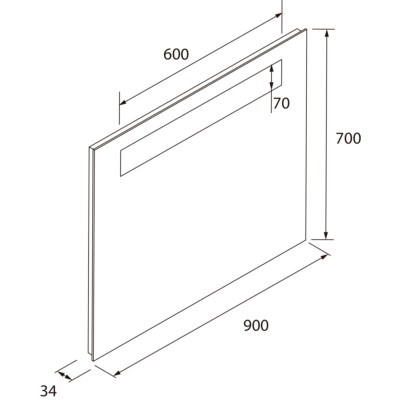 Spiegel ALCOR 900 mit Led-Leuchte und Anti-Beschlag 900 x 700 mm