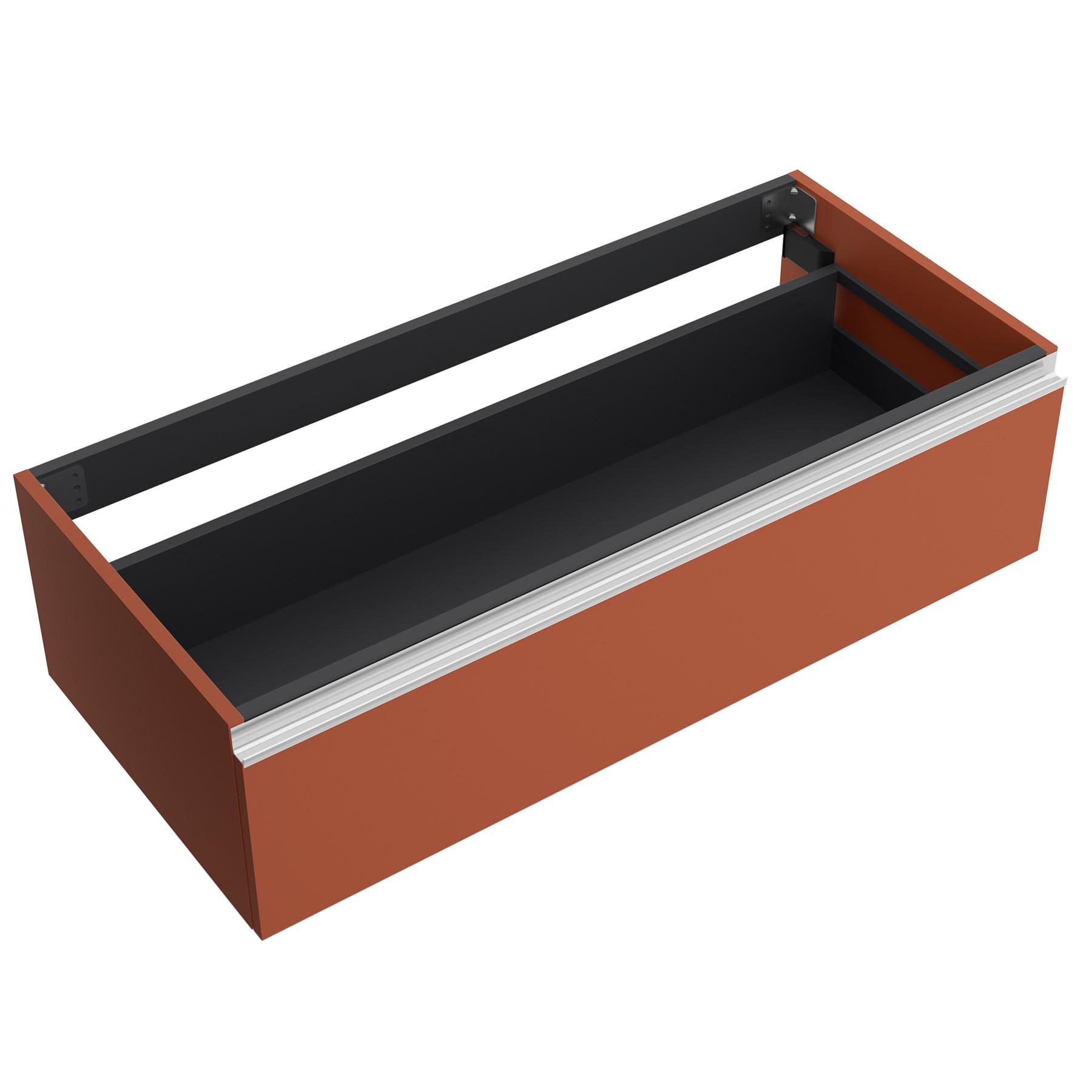 Schrankelement wandhängend SPIRIT 1200 1 Metallschublade mit Softeinzug TERRACOTA 1194 x 270 x 450 mm