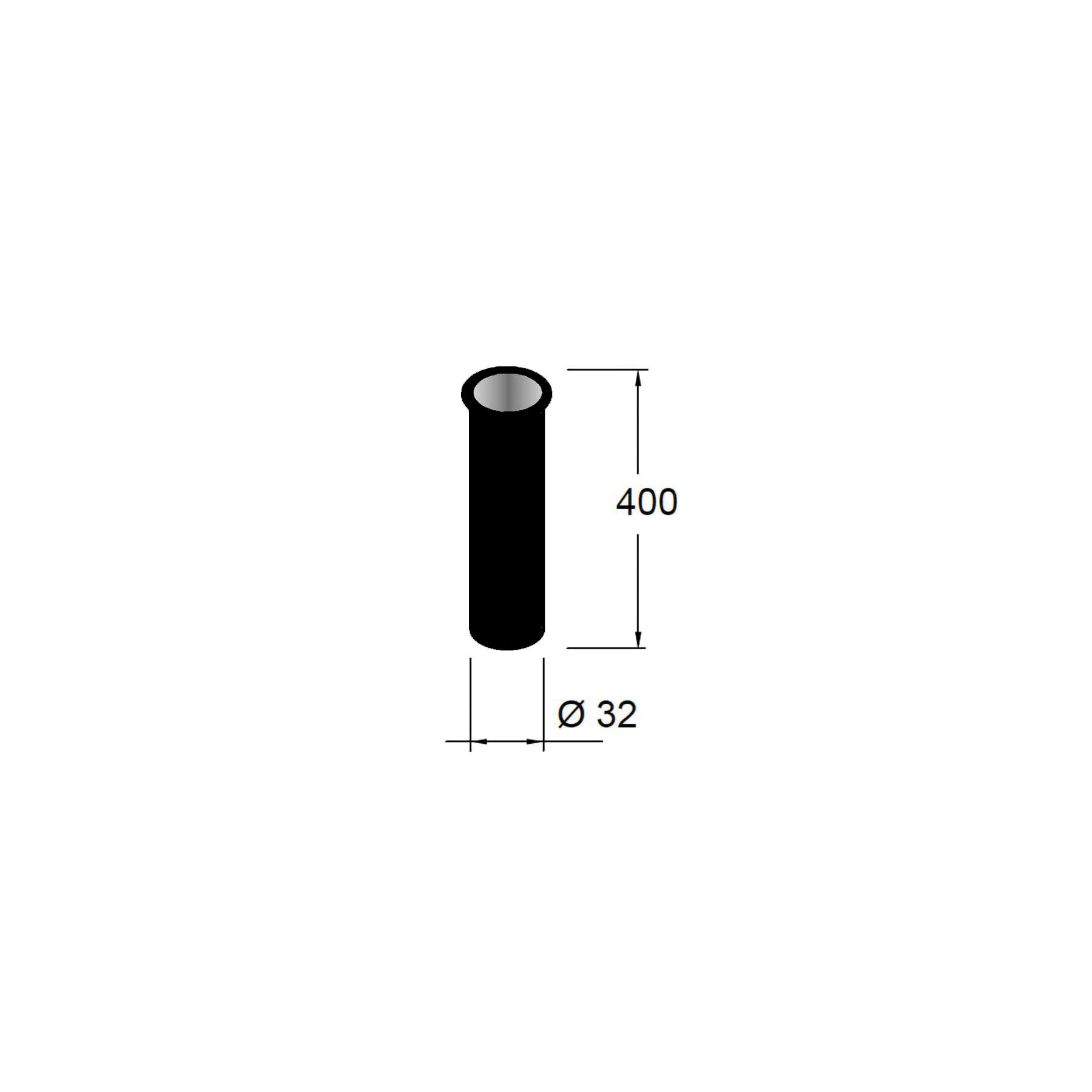 Zusatzrohr SCHWARZ Höhe für jeden Siphonanschluss Ø32 x 400 mm