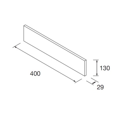 Frontseite aus Holz LLOYD NATURE 400 x 130 x 29 mm