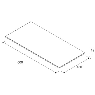 Arbeitsplatte aus SOLID SURFACE 600 x 12 x 460 mm
