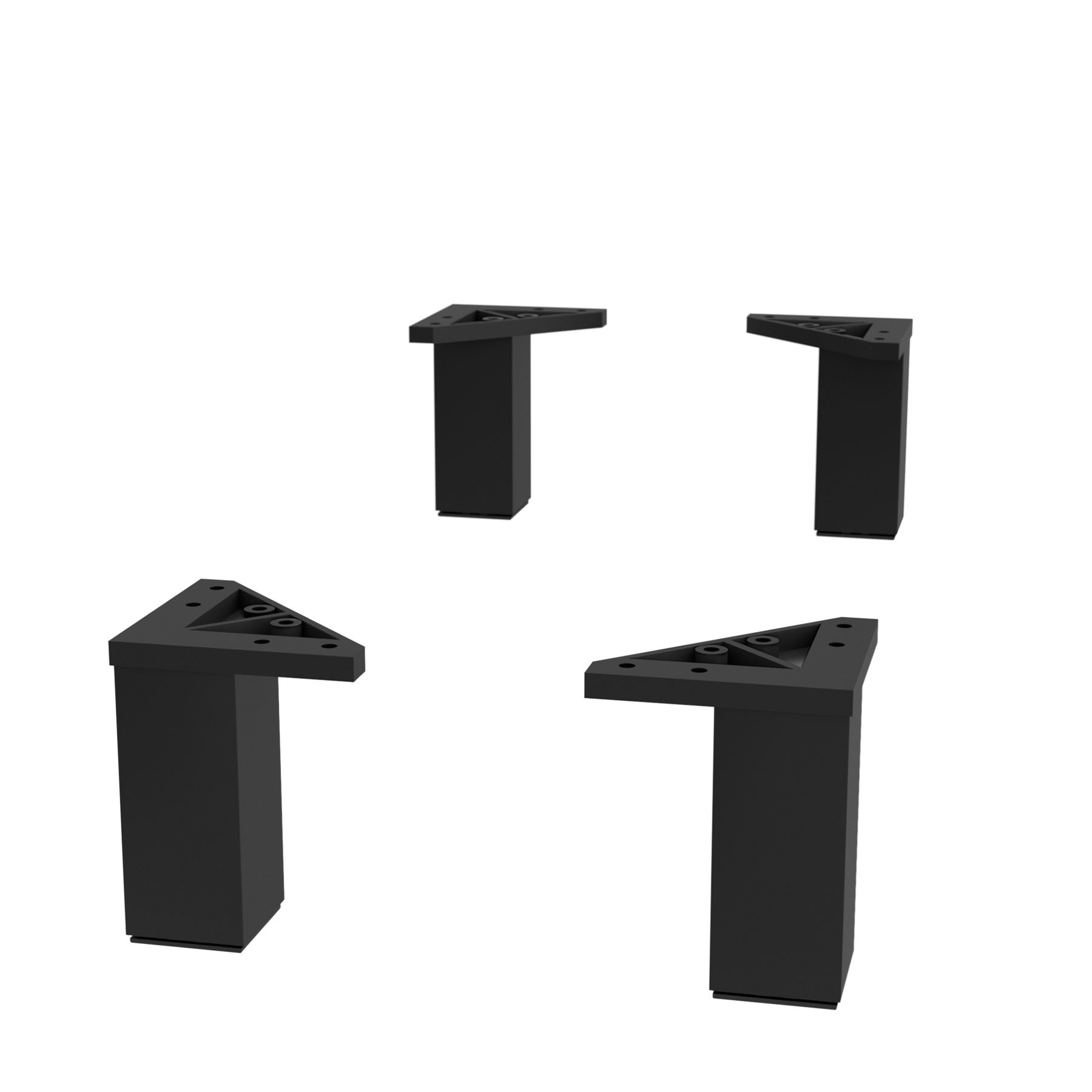 Satz 4 Füße MATT BLACK Hauteur 100 mm