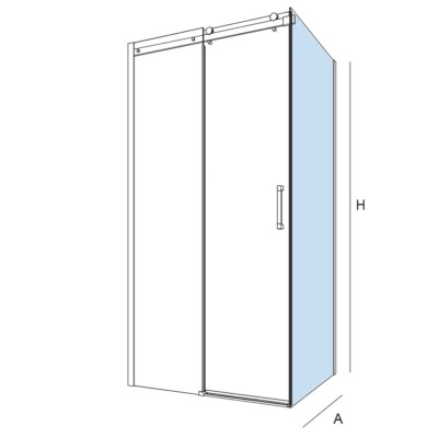 Duschabtrennung HELSINKI feste Seitenwand Brilho Transparente 775 - 795 x 1950 mm