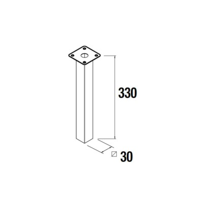 Satz 2 Füße Chrom 330mm