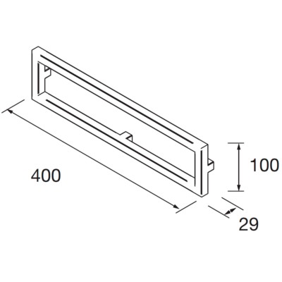 Frontseite aus Metall LLOYD MATT WEIß 400 x 100 x 29 mm