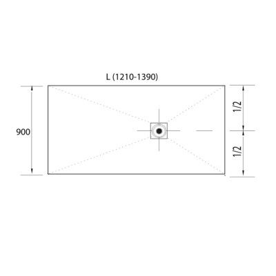 Duschtasse RIOJA von 1210 bis 1390 x 900 mm