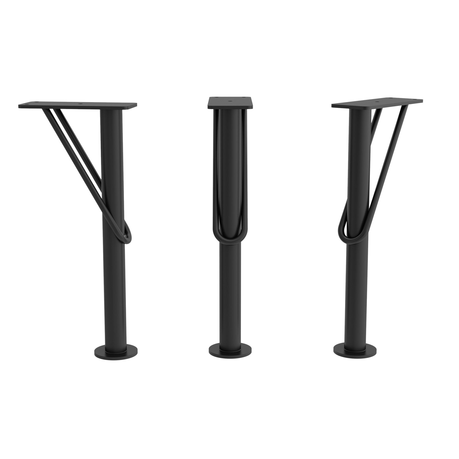 Satz 2 Füße DEVA SCHWARZ Hauteur 330 mm
