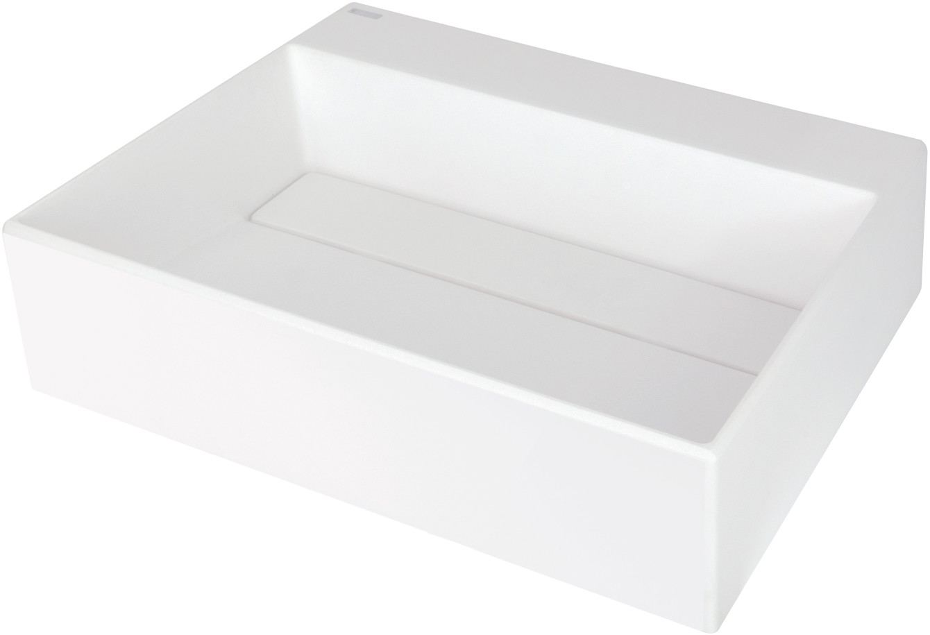 Correo - Granitwaschbecken, Aufsatz, mit Armaturenbank - mit Abdeckung