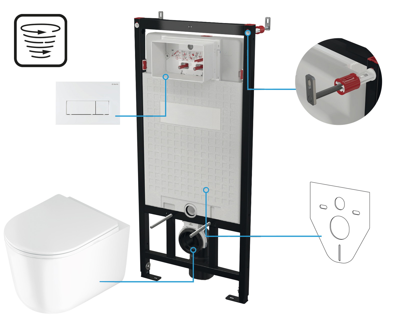 Jasmin - W-Set, Unterputz-, 6 in 1