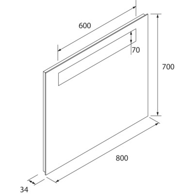 Spiegel ALCOR 800 mit Led-Leuchte und Anti-Beschlag 800 x 700 mm