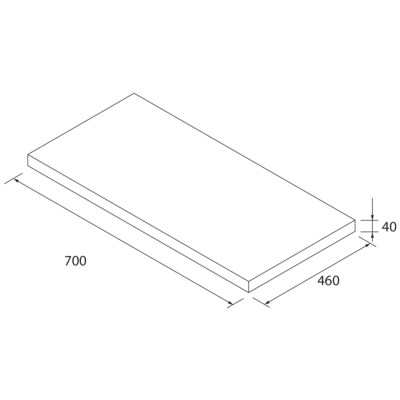 Waschtischplatten ohne Bearbeitung WEIß GLÄNZEND 700 x 40 x 460 mm