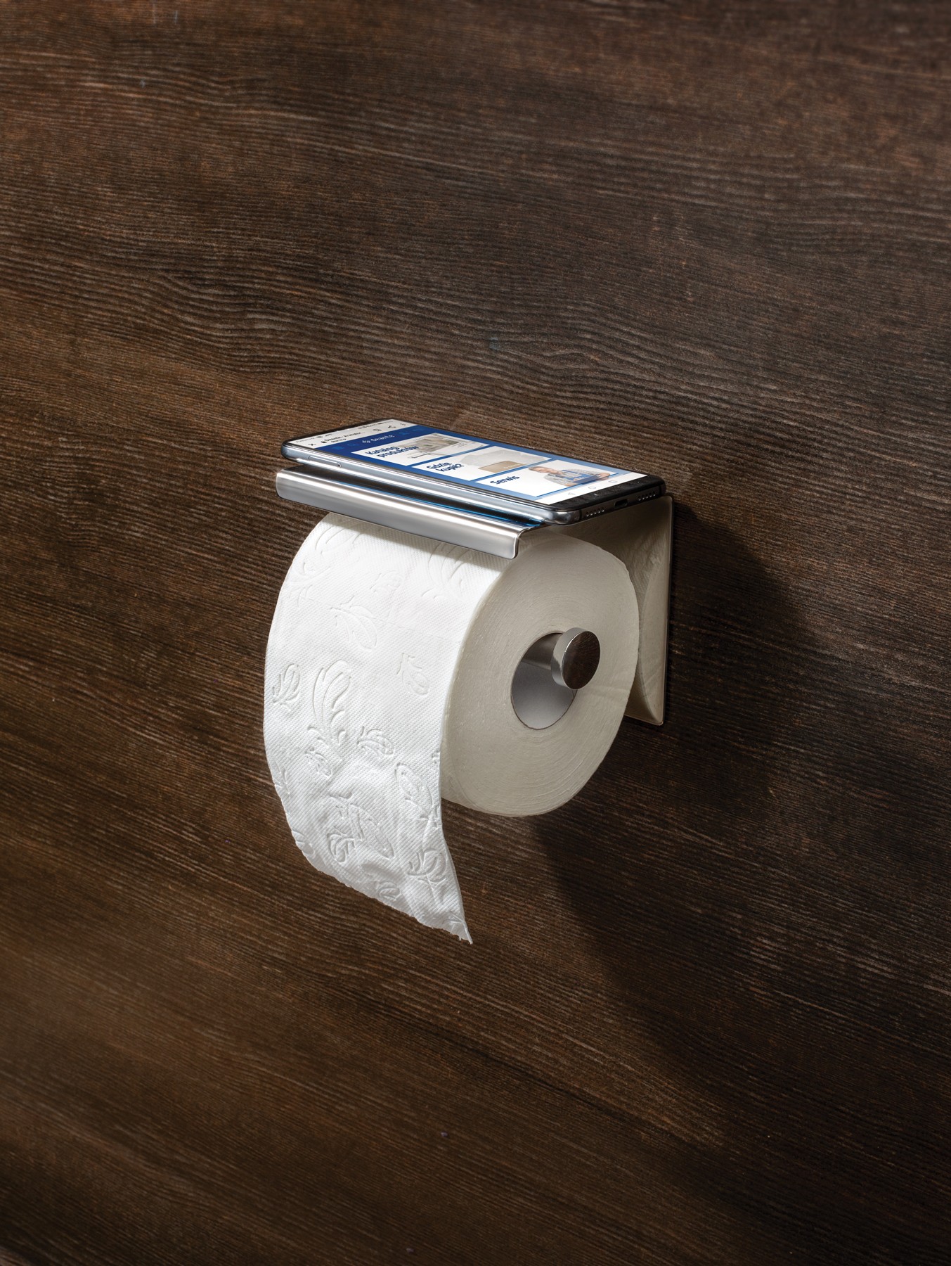 Round - Toilettenpapierhalter, Wand- - mit Ablage
