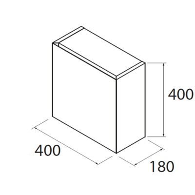 Würfelmodul MOMENT 1 Tür links/destra PURE 400 x 400 x 181 mm