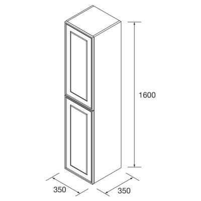 Hochschrank wandhängend RENOIR 2 Türen MACCHIATO 350 x 1600 x 349 mm