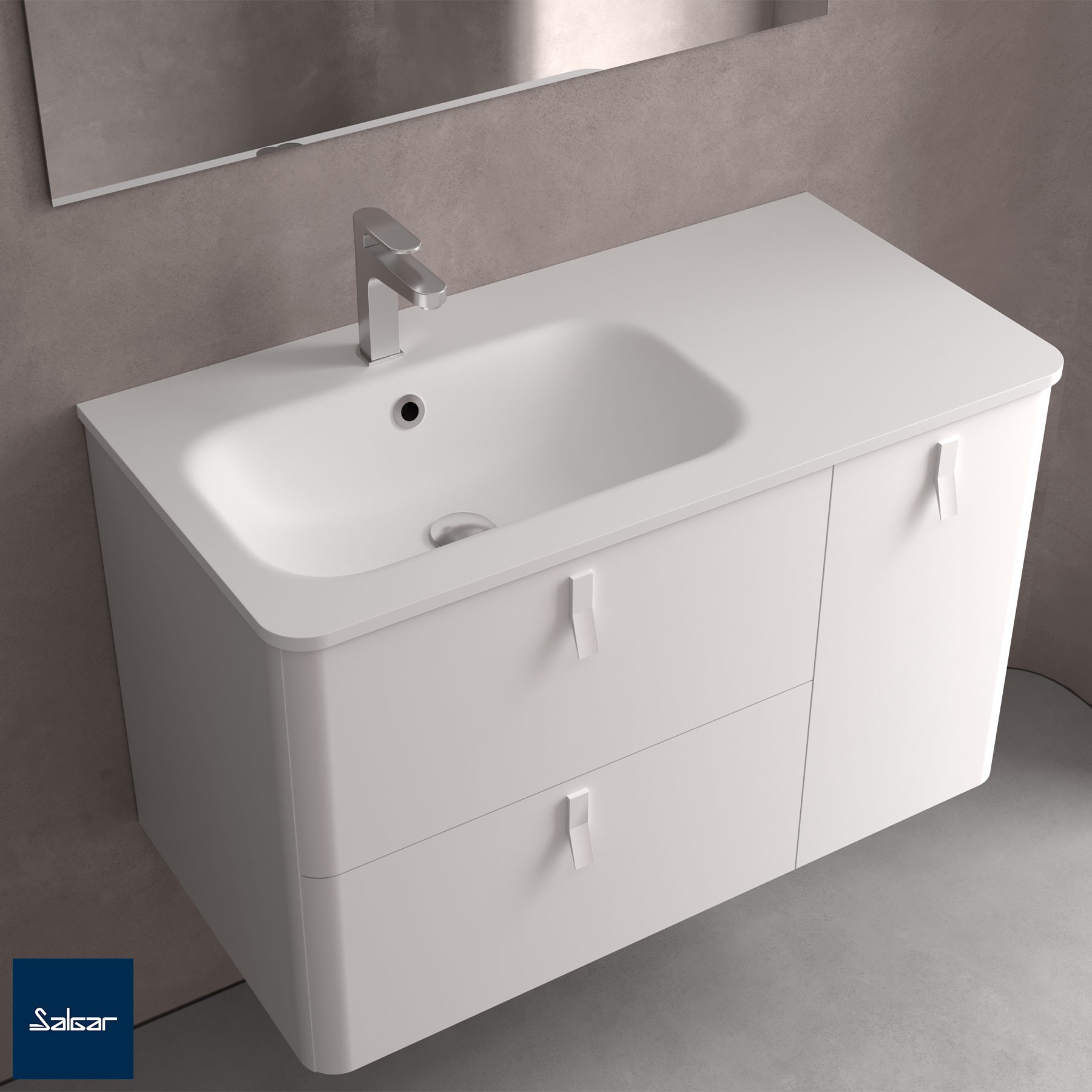 Waschtisch SOFIA 1205 rechts MINERALSOLID MATT 1205 x 15 x 460 mm