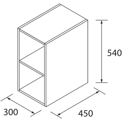Schrankelement wandhängend ALLIANCE 300 2 Fächer WHITE COTTON 300 x 540 x 434 mm