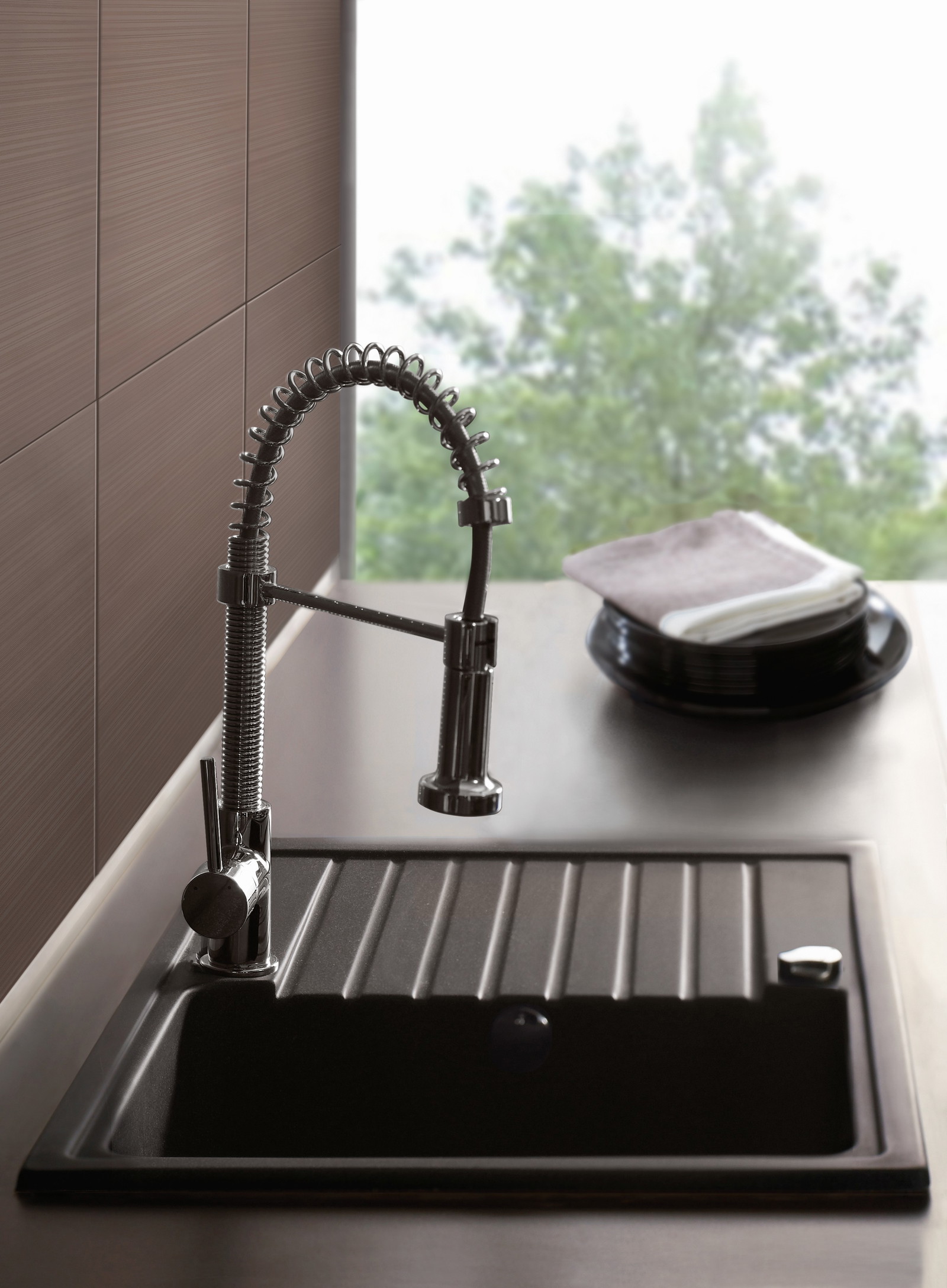 Zorba - Granitspülbecken, 1-Becken mit Abtropffläche