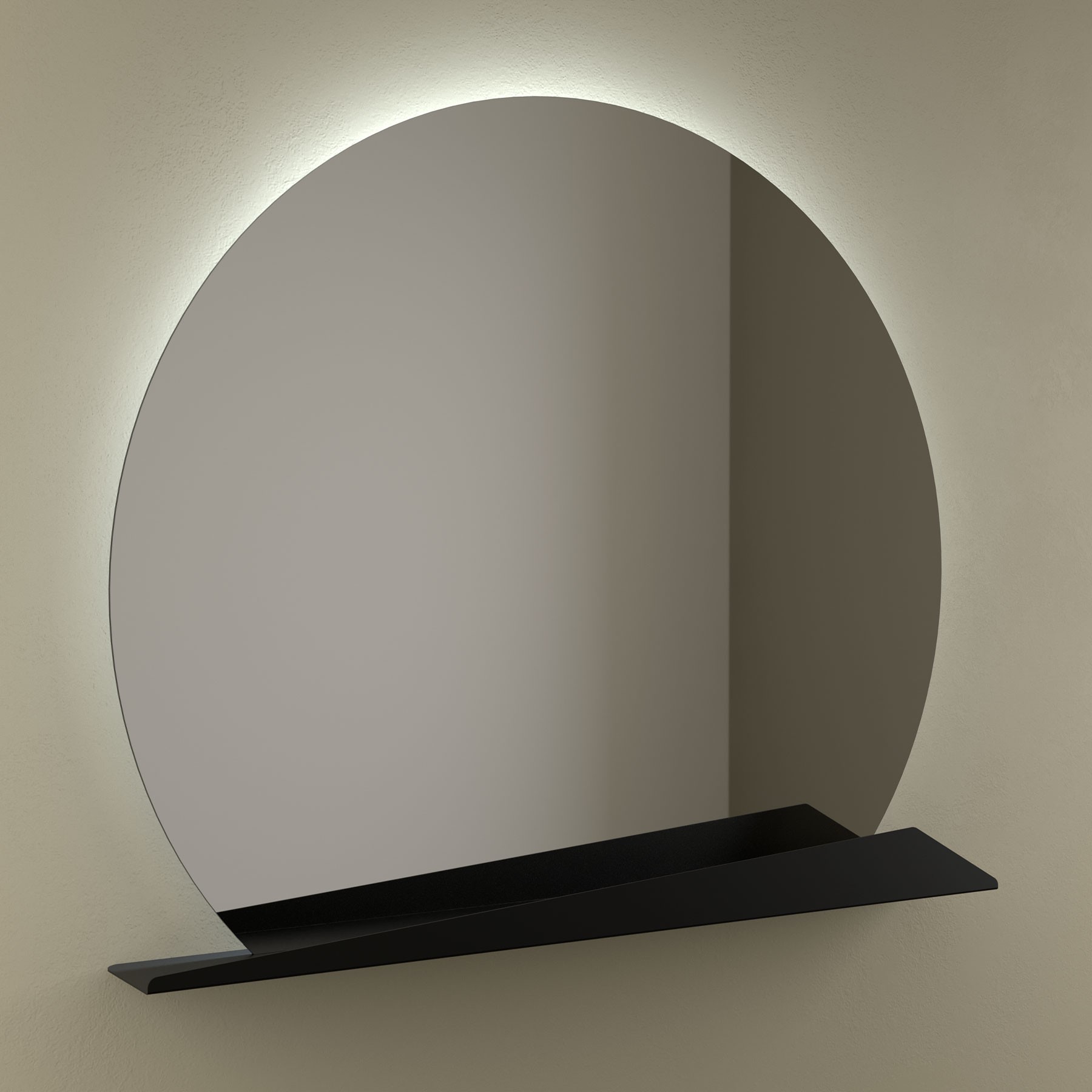 Spiegel SUNRISE 800 Rounder Wandspiegel mit LED-leuchte (9,6 W/m - 5700ºK.) IP 44 d 800 mm