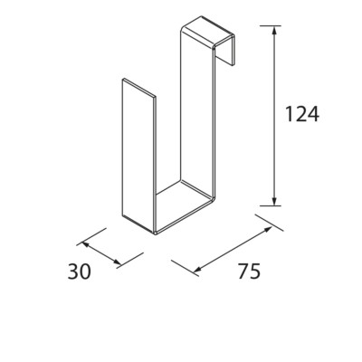 Ersatzrollenhalter LLOYD für Schränke und Strukturen Lloyd MATT WEIß 30 x 124 x 75 mm