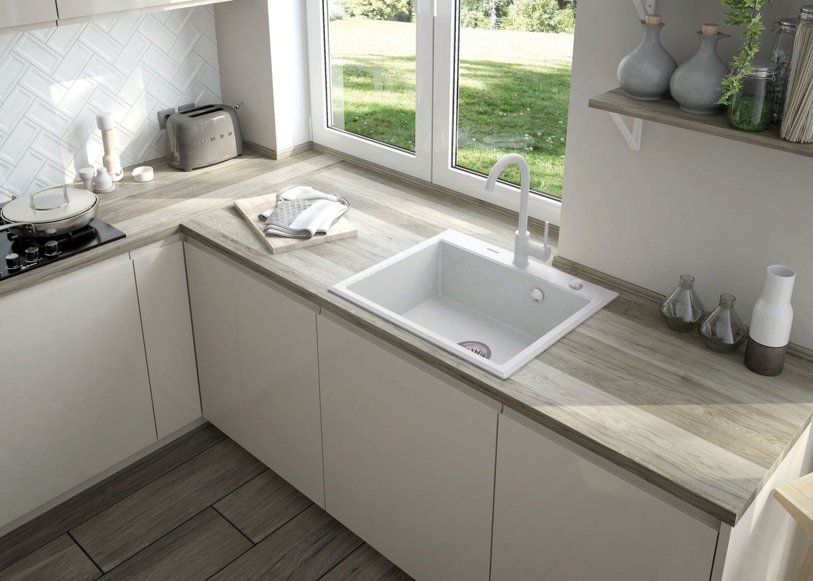 Andante - Granitspülbecken, 1-Becken