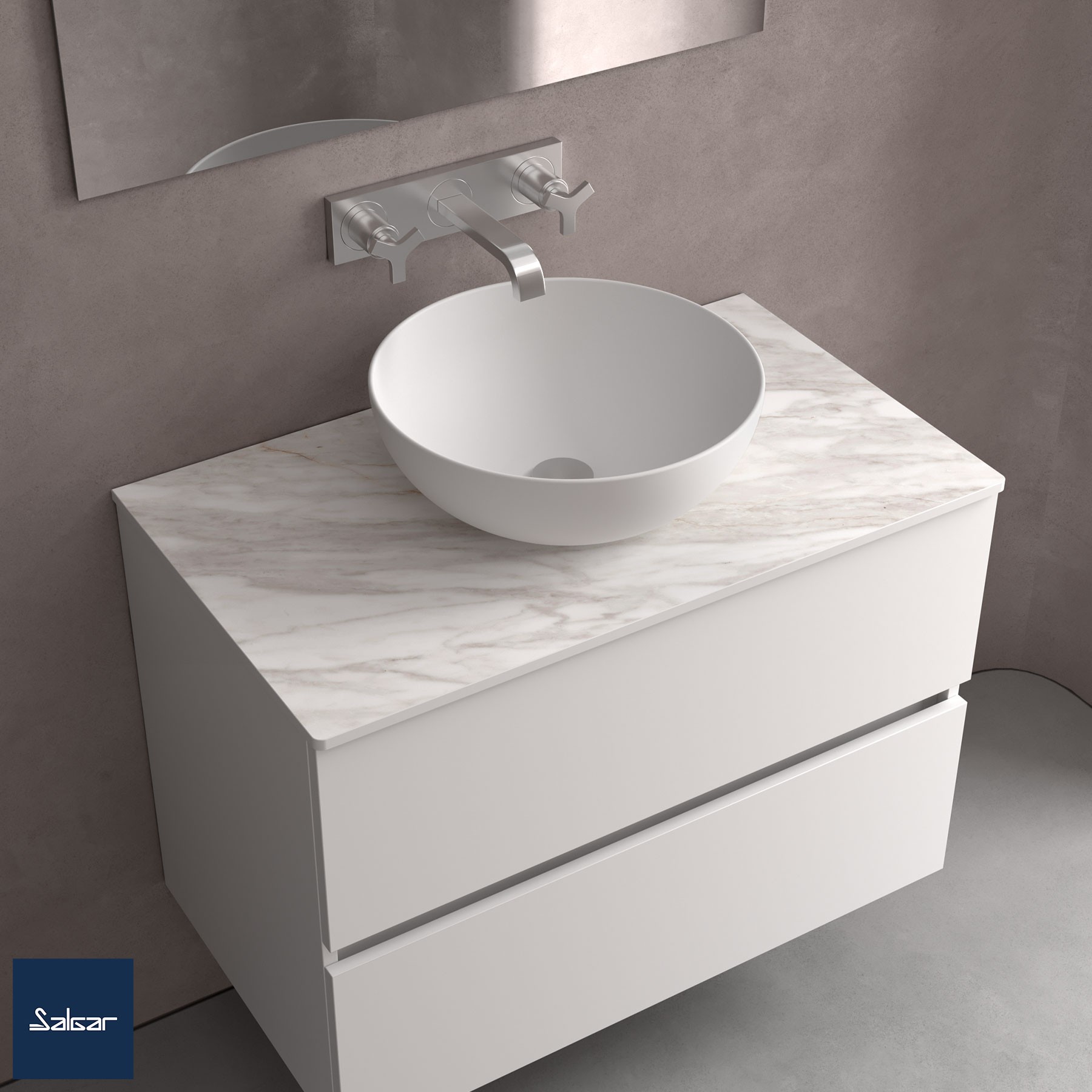Aufsatzwaschtisch BOL SOLID SURFACE d 390 x 140 mm