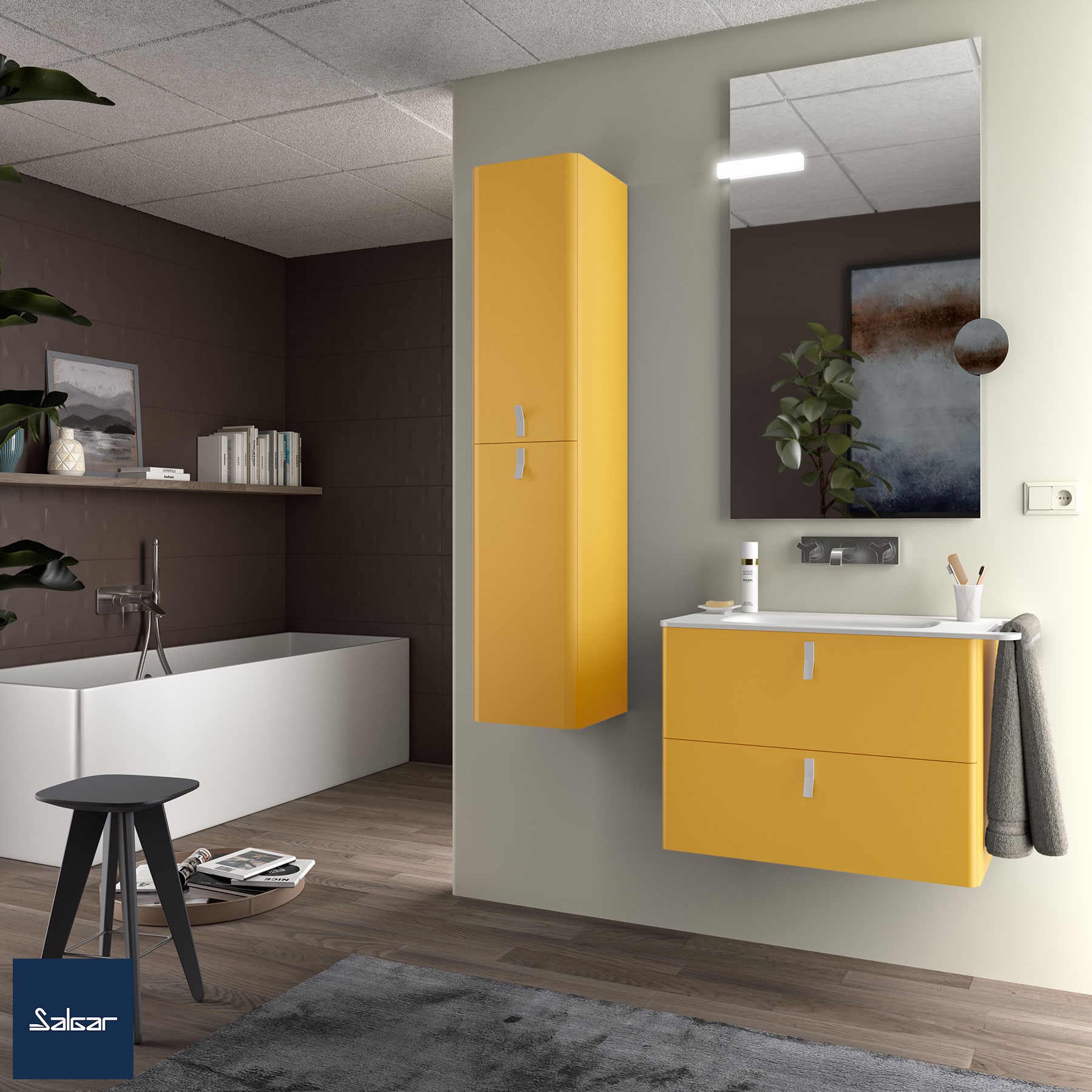 Schrank wandhängend UNIIQ 800 2 Schubladen mit Softeinzug SOL 797 x 540 x 450 mm