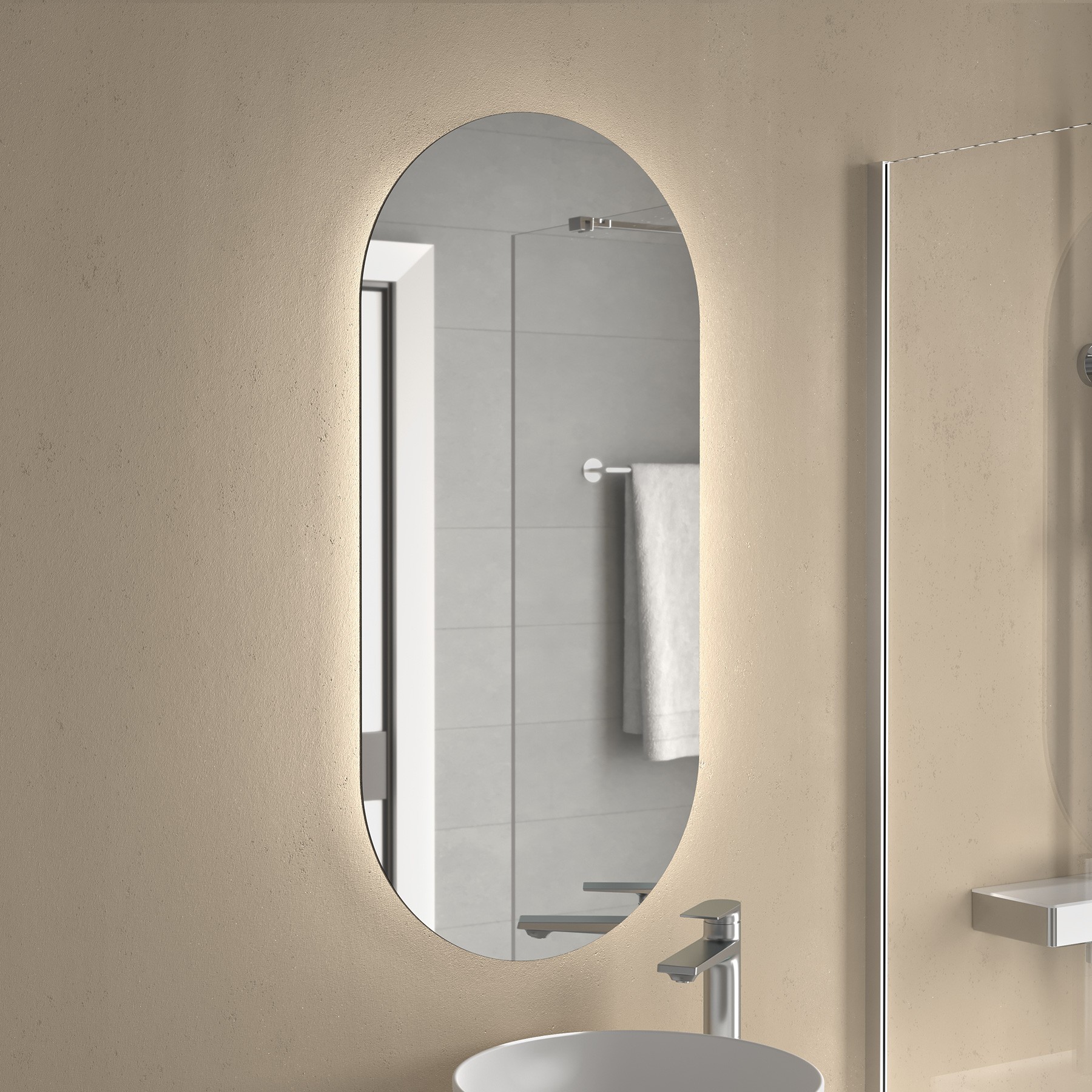 Spiegel Thais vertical mit Licht led (12 W - 57000ºk) IP 44 450 x 850 mm