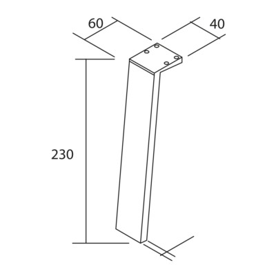 Satz 2 Füße KLIM WEIß Hauteur 230 mm