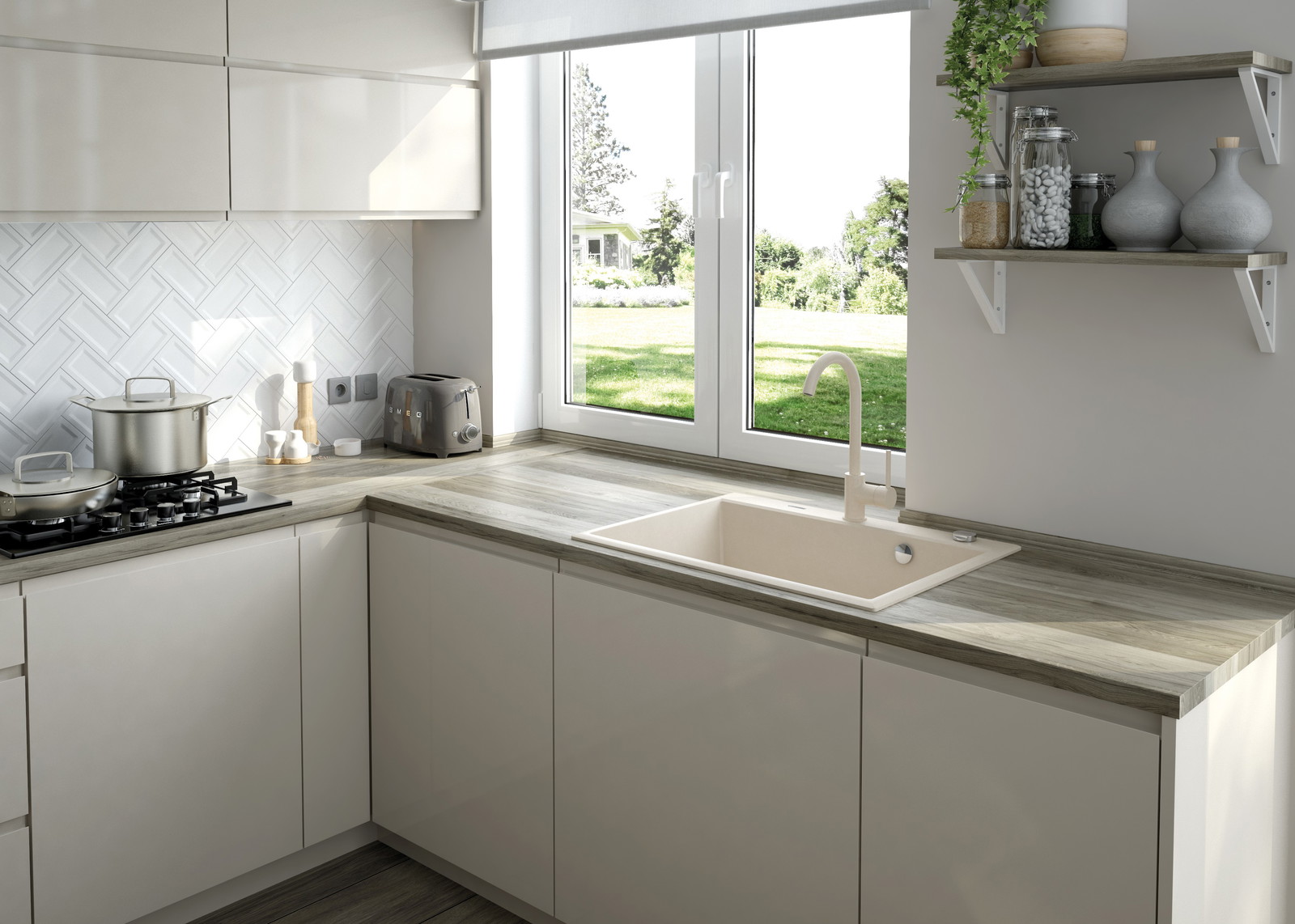 Andante - Granitspülbecken, 1-Becken