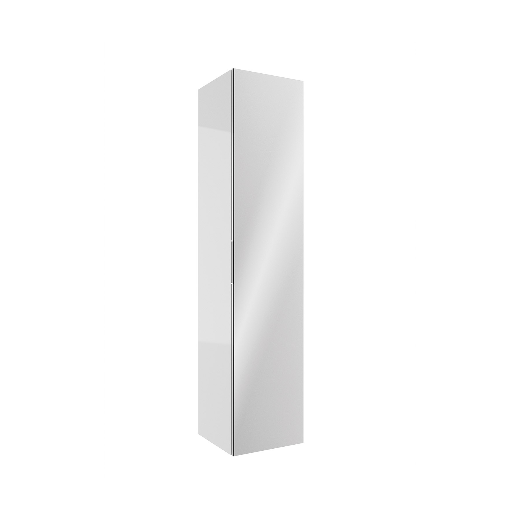 Hochschrank ALLIANCE 1600 1 Spiegeltür links/rechts WEIß GLÄNZEND 350 x 1600 x 349 mm