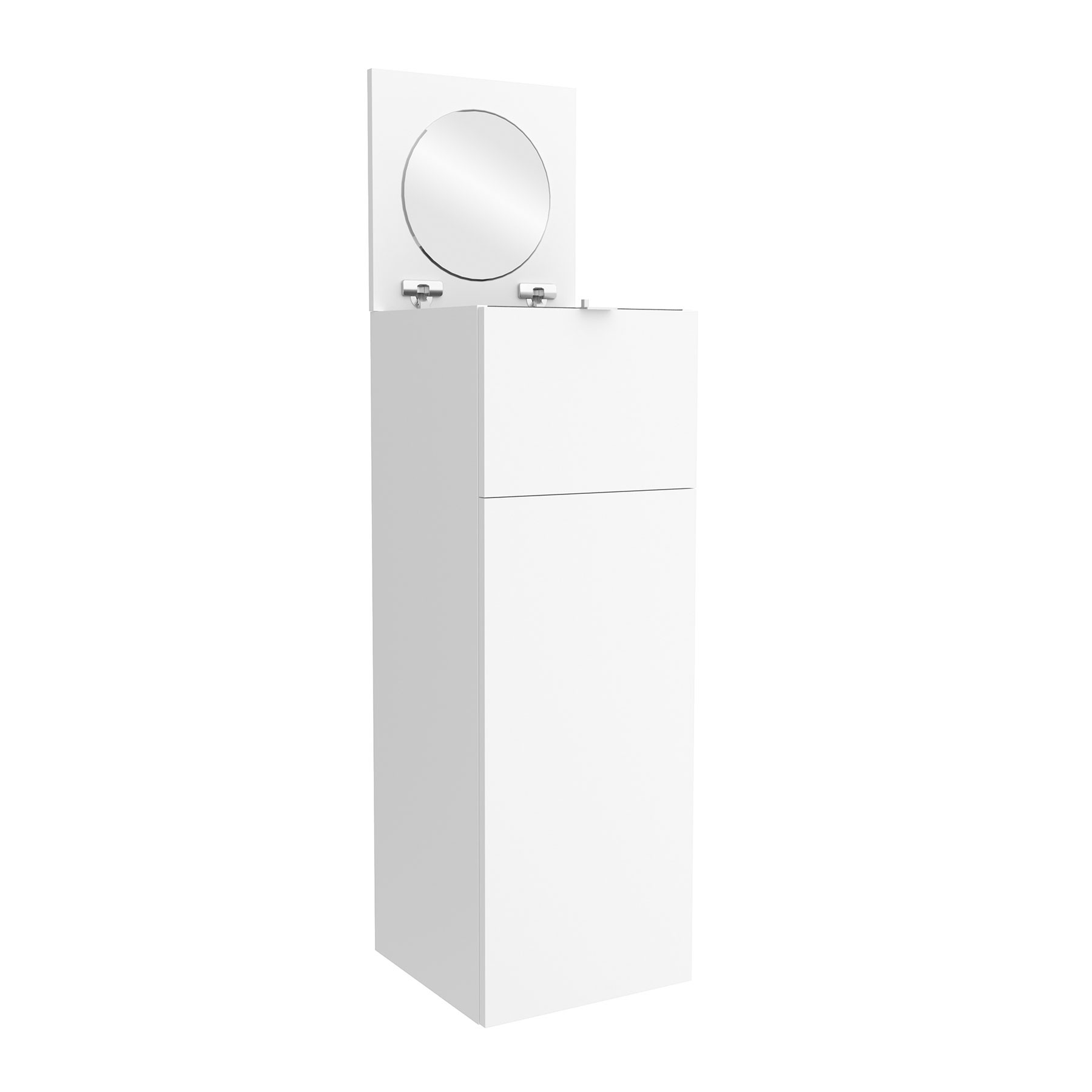 Schminktisch-Modul ALLIANCE mit Tür, Schublade und klappbaren Spiegel WHITE COTTON 352 x 1000 x 360 mm