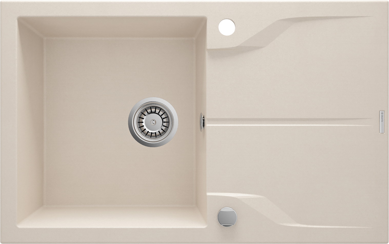 Andante - Granitspülbecken, 1-Becken mit Abtropffläche