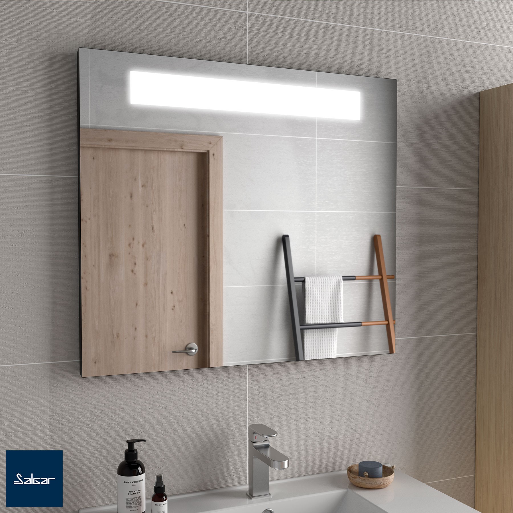 Spiegel ALCOR 800 mit Led-Leuchte und Anti-Beschlag 800 x 700 mm
