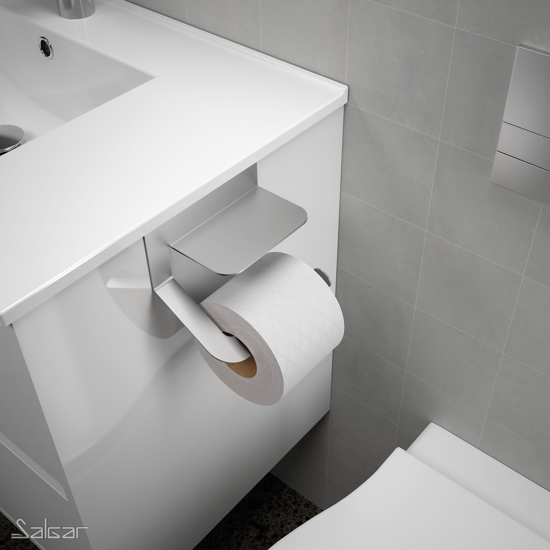 Toilettenpapierhalter mit Deckel MINIMAL ALUMINUM