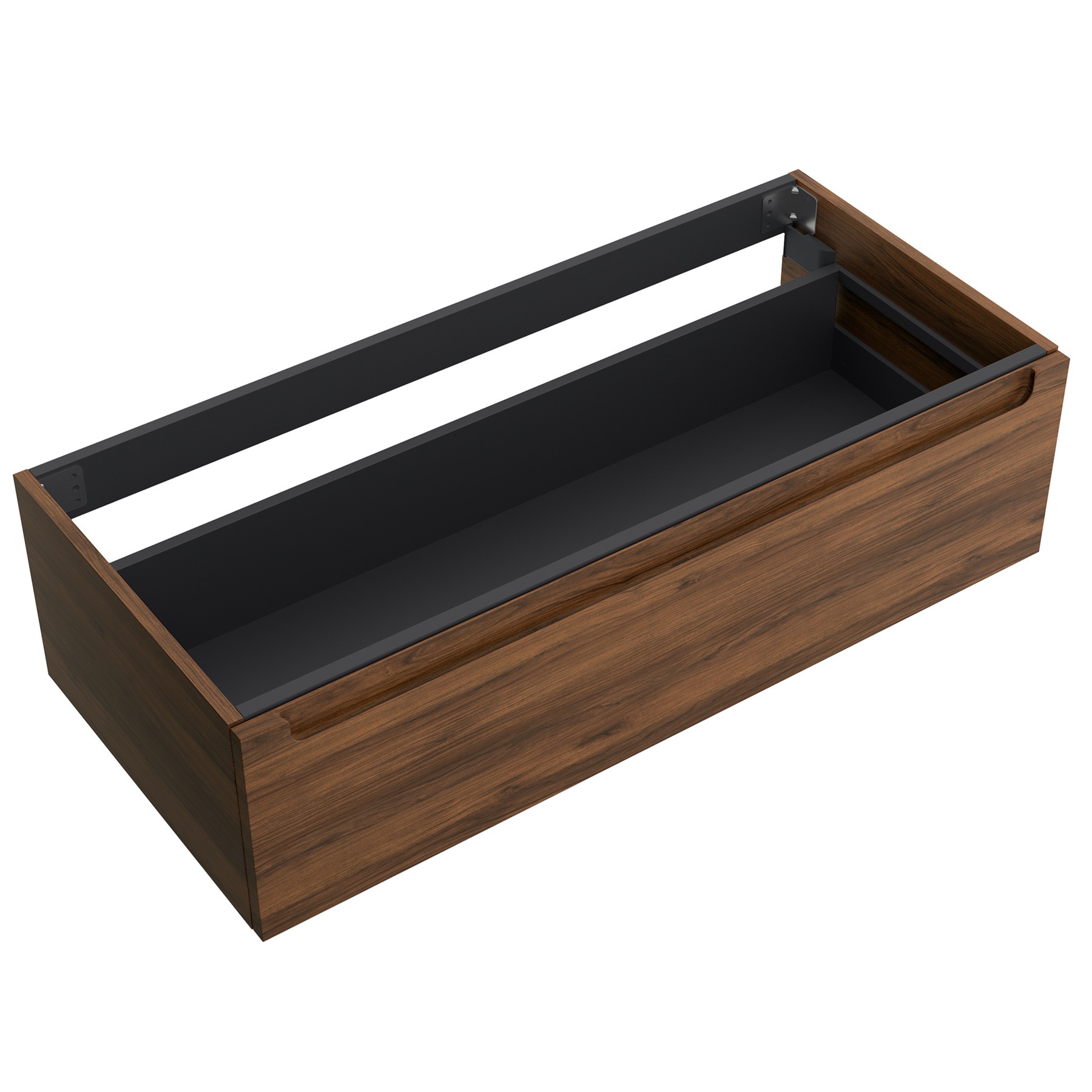 Schrankelement wandhängend MONTERREY 1000 1 Metallschublade mit Softeinzug NUSSBAUM MAYA 997 x 270 x 450 mm