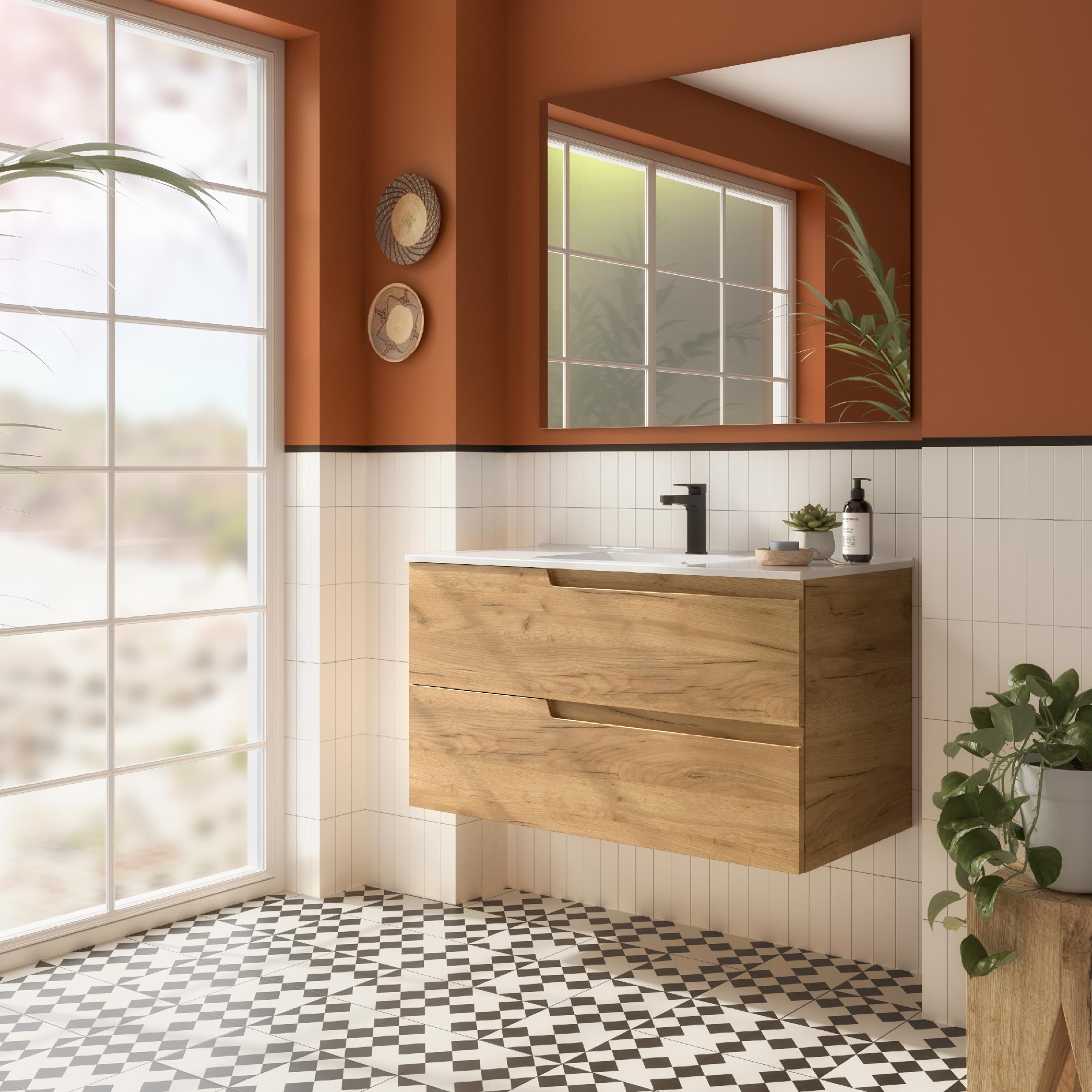Badezimmermöbel VIMA 1000 EICHE AFRIKA + Waschtisch