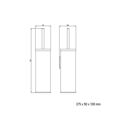 Toilettenbürstenhalter RHIN HOTEL CHROM 375 x 90 x 100 mm