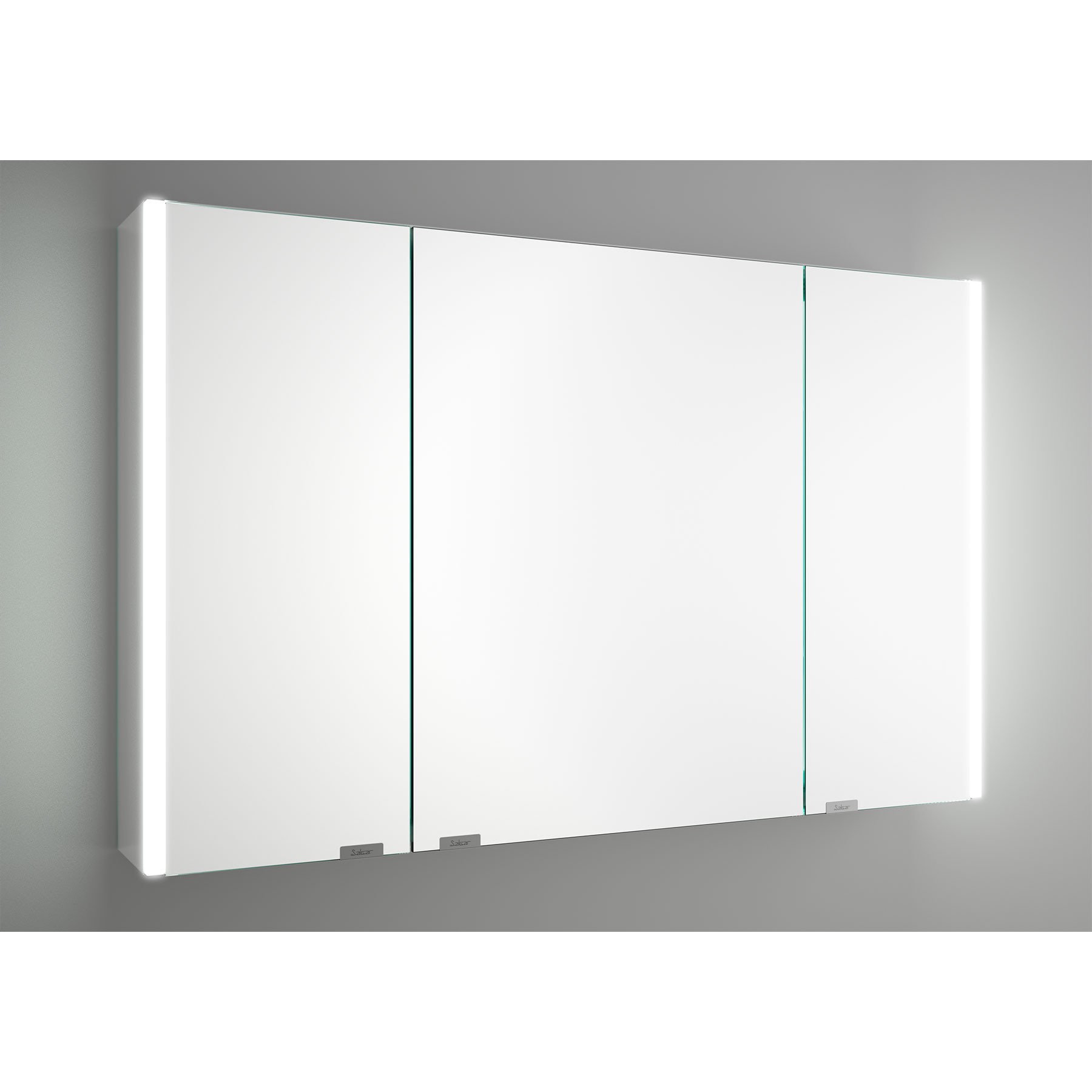 Spiegelschrank ALLIANCE 1000 3 Spiegeltüren doppelt verspiegelt inkl. Schalter und Steckdose und mit seitlichem LED-Licht(21.5W) 1030 x 650 x 150 mm