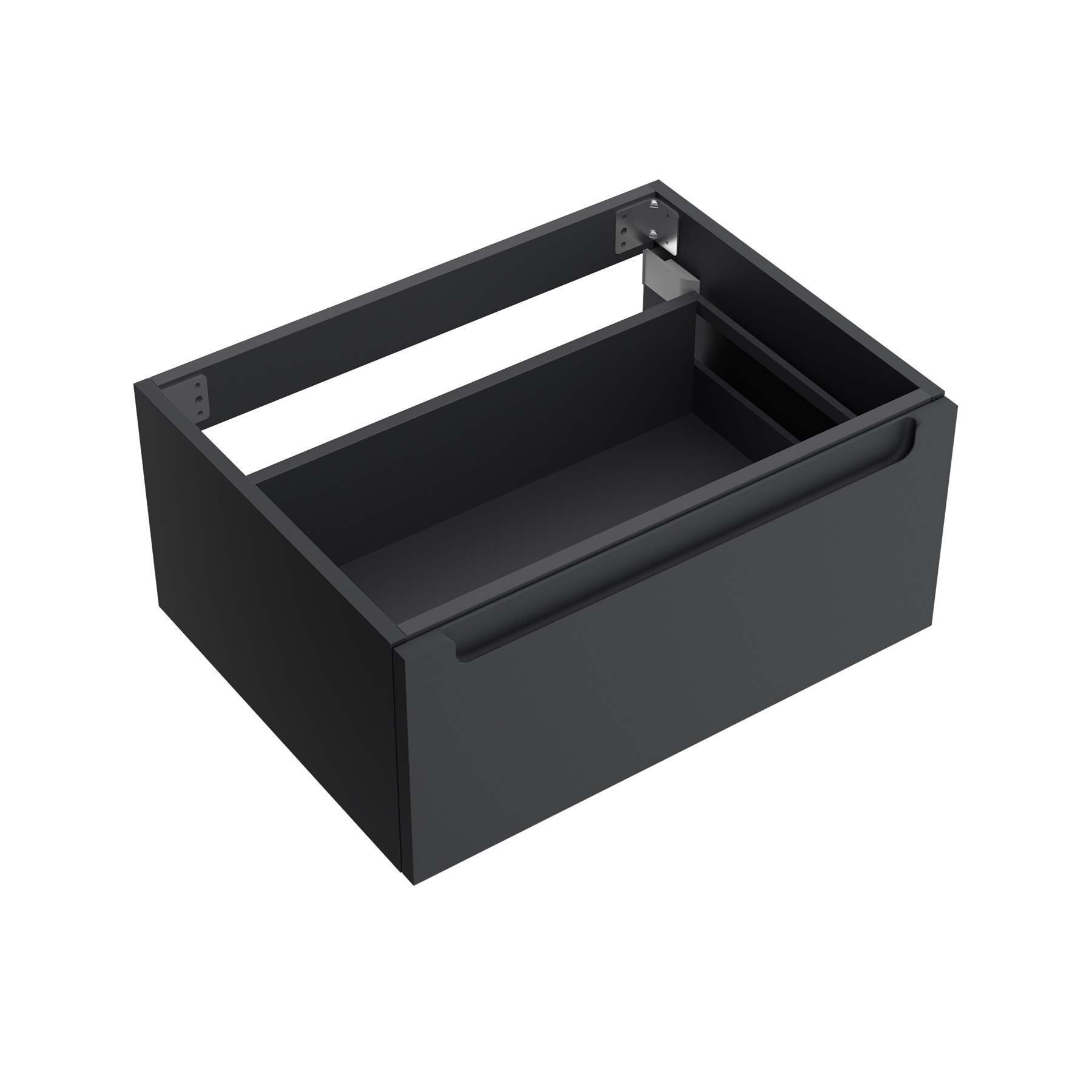 Schrankelement wandhängend MONTERREY 600 1 Metallschublade mit Softeinzug BLACK VELVET 598 x 270 x 450 mm