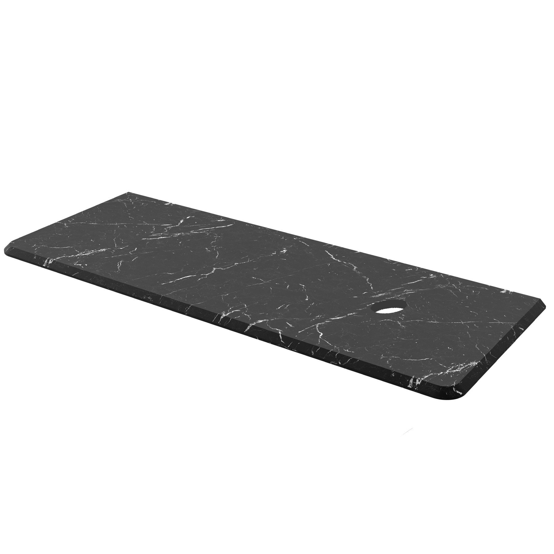 Waschtisch-Platte UNIIQ 1200 links SCHWARZ MARQUINA für Aufsatzbecken 1210 x 22 x 460 mm